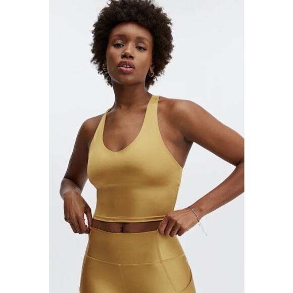 New Fabletics Averie Shine Built In Bra Tank Bronze size M - Picture 1 of 6
